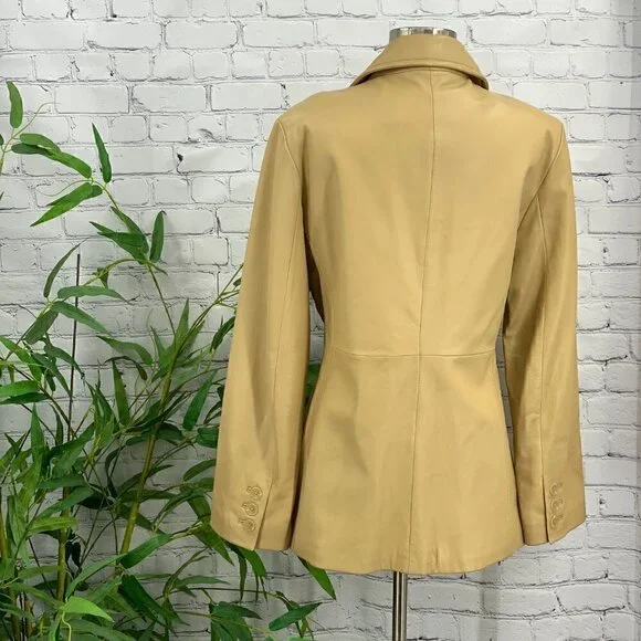 Marc New York Camel Leather Collared Jacket - Picture 3 of 7